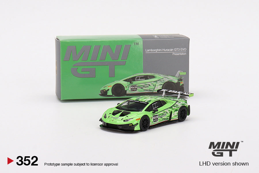 Mini GT 1/64 Lamborghini Huracán GT3 EVO Presentation ***in clamshell blisters***