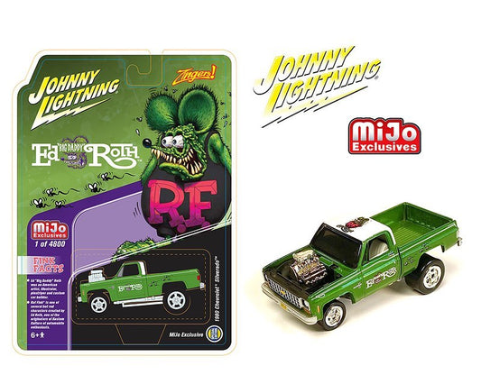 JL 1:64 MiJo 1980 Chevy Silverado Zinger Rat Fink Green (Limited to 4,800 pcs)