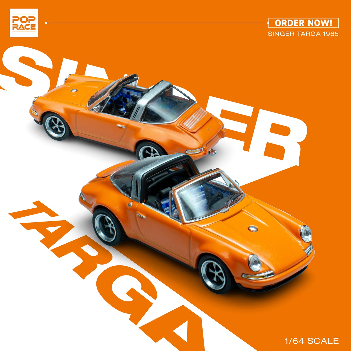 Pop Race 1/64 Singer Targa Orange