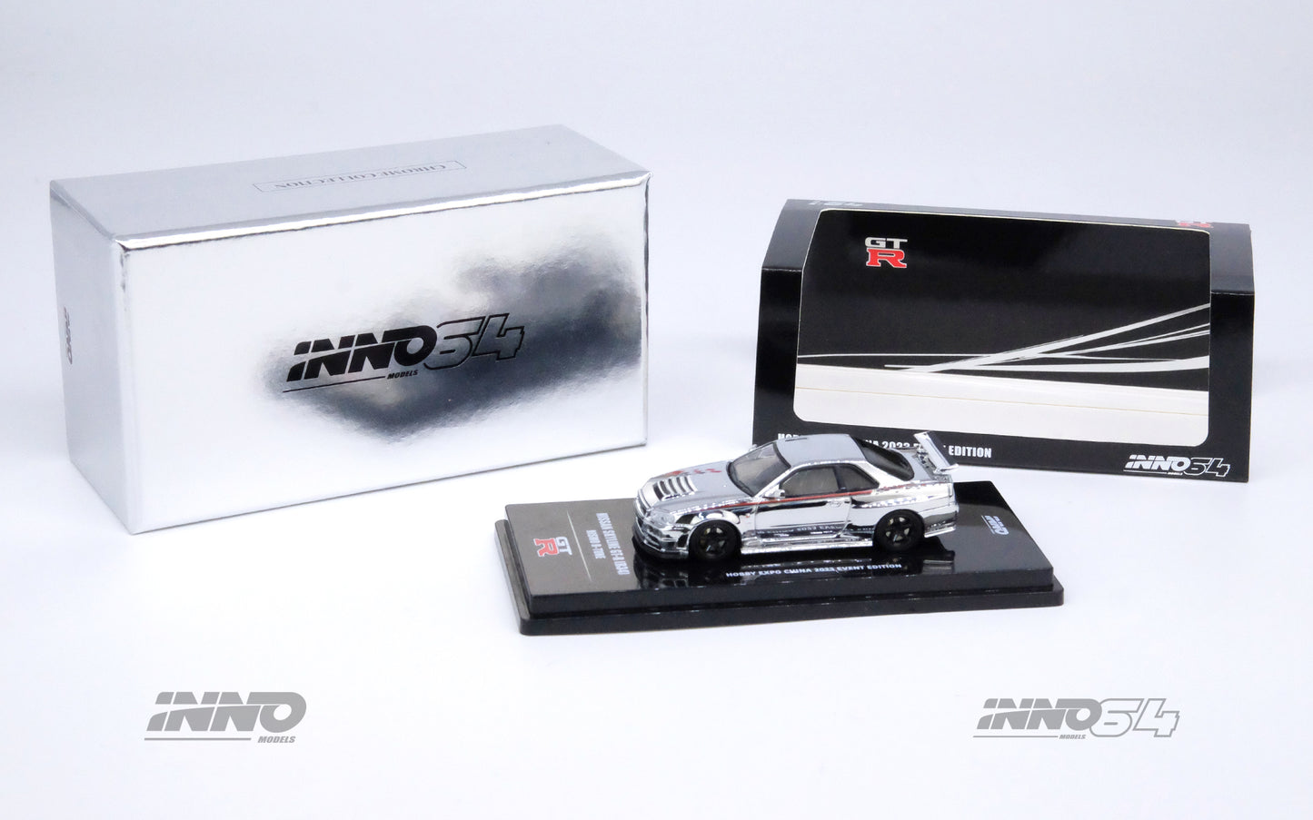 Inno64 1/64 NISSAN SKYLINE GT-R (R34) NISMO R-TUNE Silver Chrome