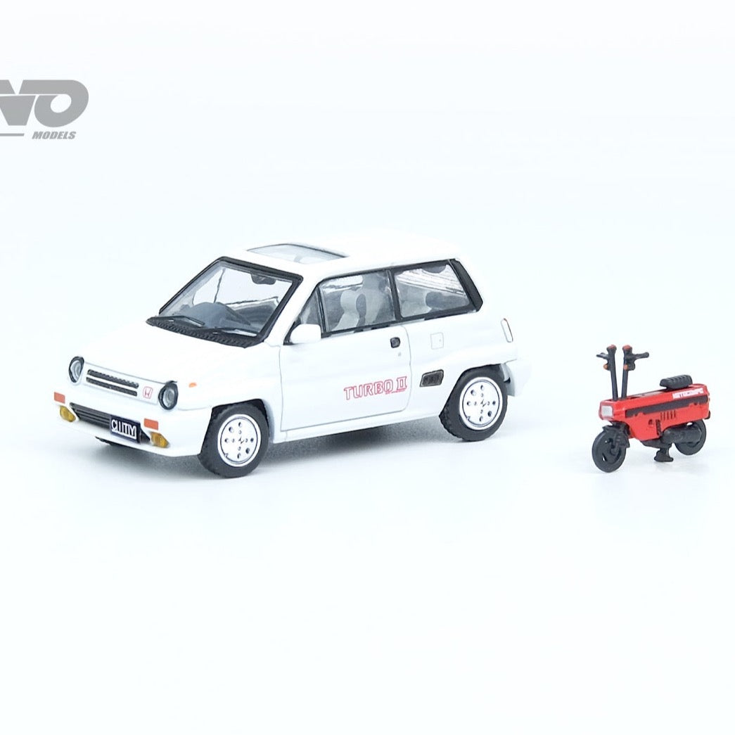 Inno64 1:64 HONDA CITY TURBO II White With Red MOTOCOMPO