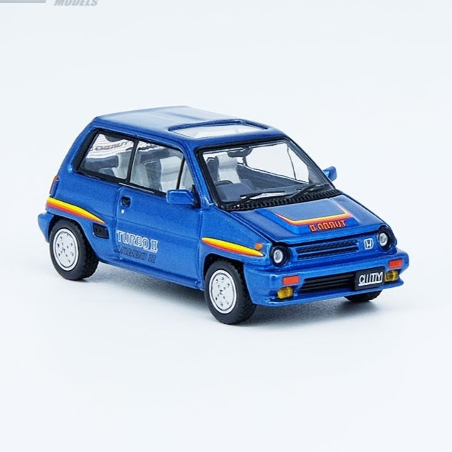 Inno64 1:64 HONDA CITY TURBO II Blue With MOTOCOMPO