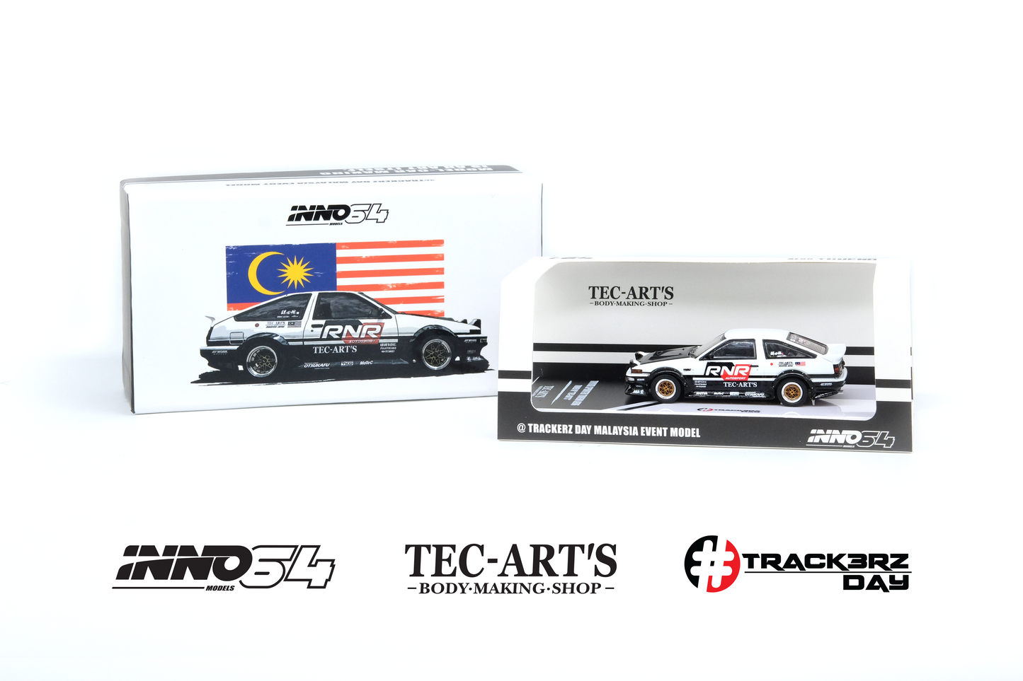 Inno64 1:64 Toyota SPRINTER TRUENO AE86 Tuned by "TEC-ART'S" @TRACKERZ DAY MALAYSIA EVENT MODEL Limited Edition