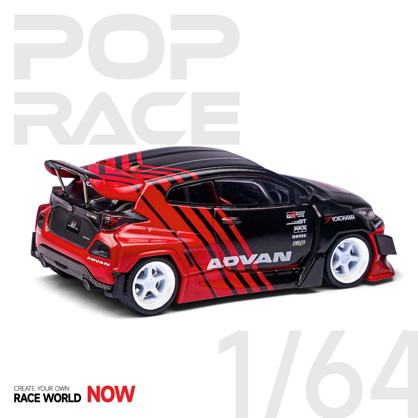 Pop Race 1/64 GR Yaris ADVAN