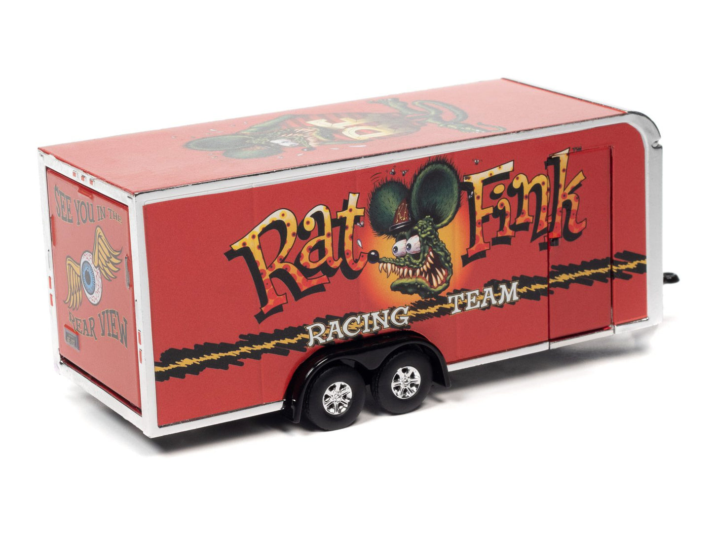 Auto World 1/64 Enclosed Trailer in Rat Fink Red