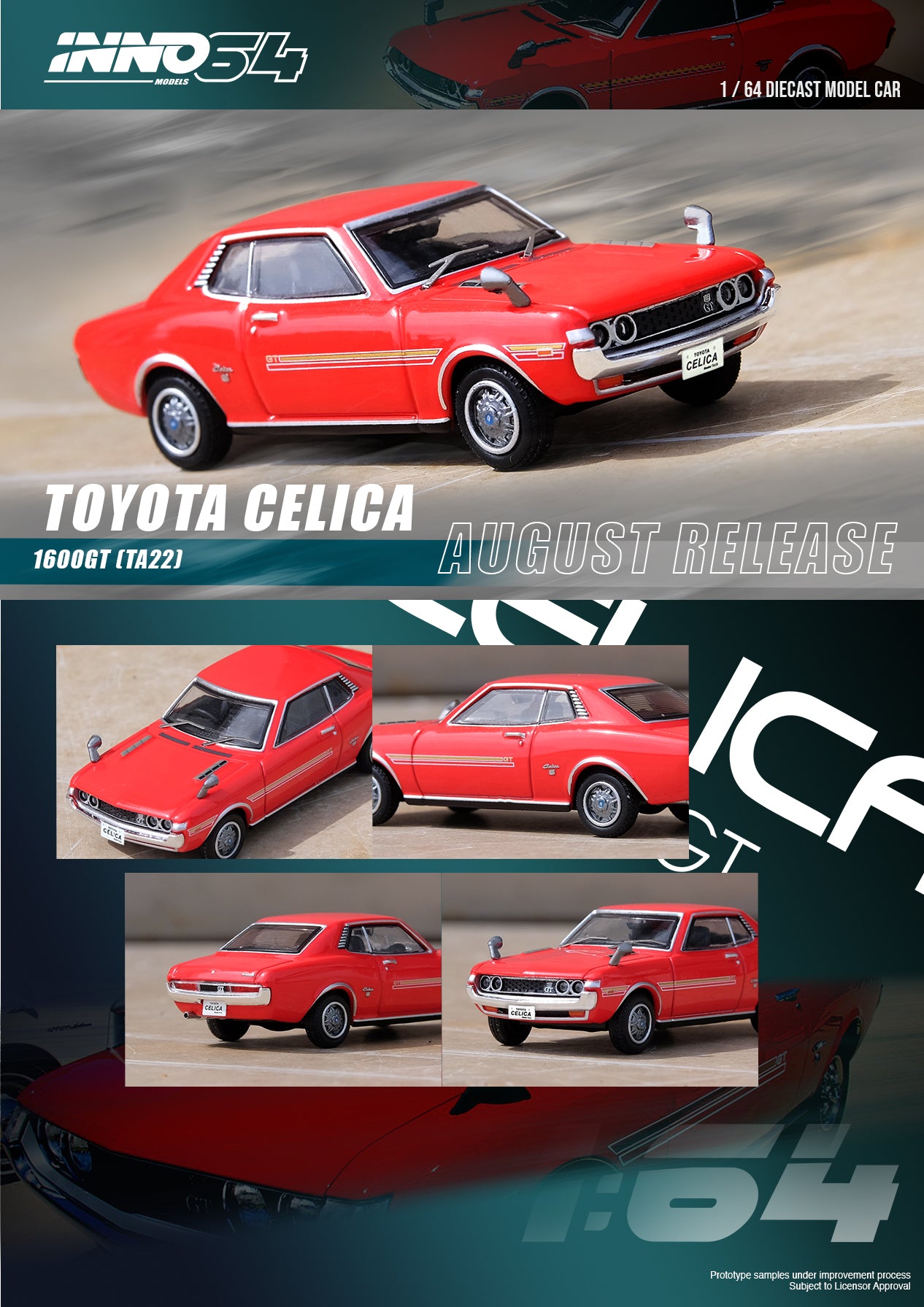 Inno64 1:64 TOYOTA CELICA 1600 GT (TA22) Red