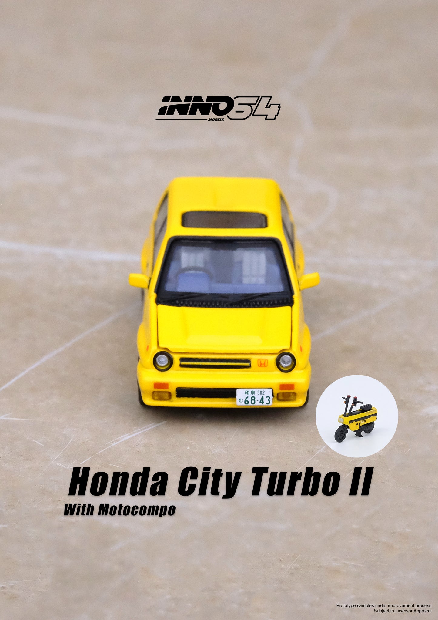 Inno64 1:64 HONDA CITY TURBO II Yellow