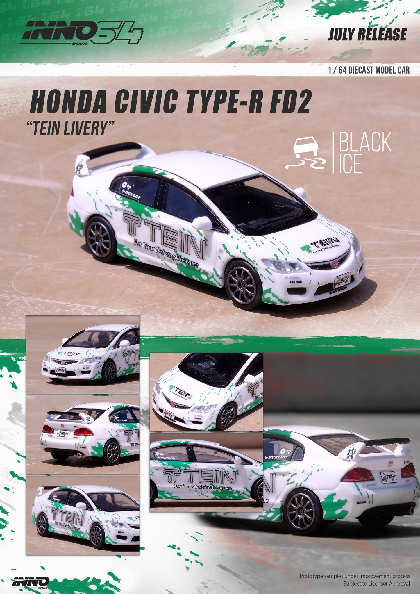 Inno64 1/64 HONDA CIVIC TYPE-R FD2 "TEIN" Livery
