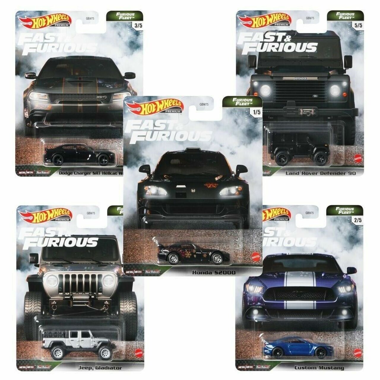 Hot Wheels 1/64 2021 Fast and Furious "Furious Fleet" Case N (set of 5)