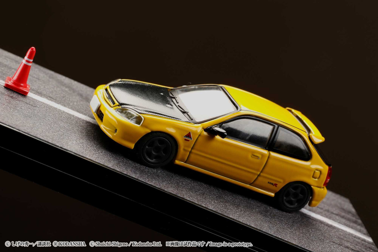 Hobby Japan 1/64 Honda CIVIC (EK9) Todo-Juku / Tomoyuki Tachi (INITIAL D: Diorama Set with Driver Figure)
