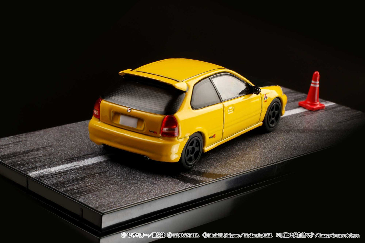 Hobby Japan 1/64 Honda CIVIC (EK9) Todo-Juku / Tomoyuki Tachi (INITIAL D: Diorama Set with Driver Figure)