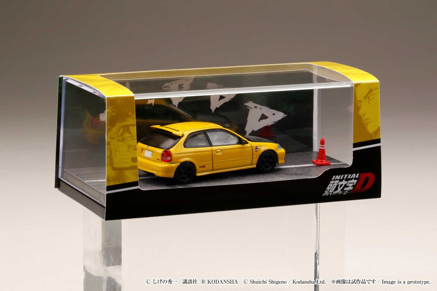 Hobby Japan 1/64 Honda CIVIC (EK9) Todo-Juku / Tomoyuki Tachi (INITIAL D: Diorama Set with Driver Figure)