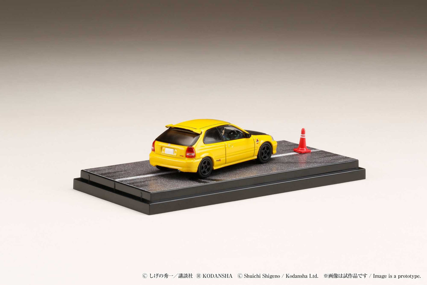 Hobby Japan 1/64 Honda CIVIC (EK9) Todo-Juku / Tomoyuki Tachi (INITIAL D: Diorama Set with Driver Figure)