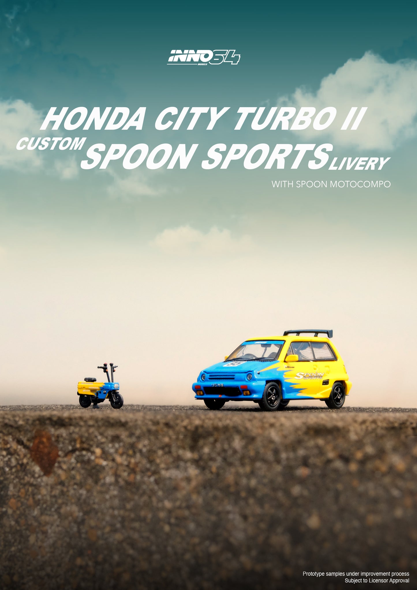 Inno64 HONDA CITY TURBO II "SPOON SPORTS" Custom Livery With MOTOCOMPO
