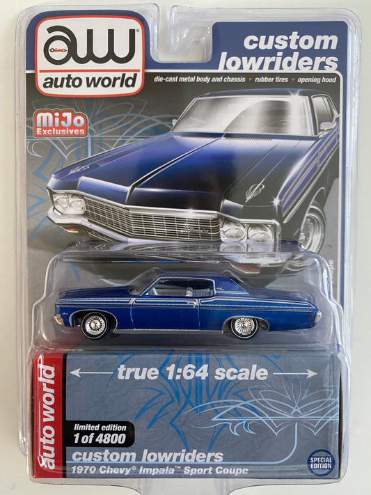Auto World 1:64 Mijo Exclusive Custom Lowriders  1970 Chevy Impala C. Blue Limited Edition 4,800 Pcs