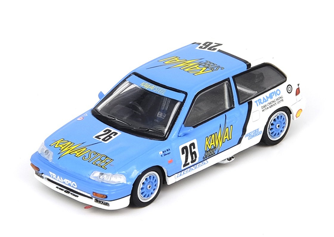 Inno64 1:64 HONDA CIVIC EF3 #26 "TRAMPIO KAWAI STEEL"
Macau Guia Race 1989 - Kazuo Shimizu