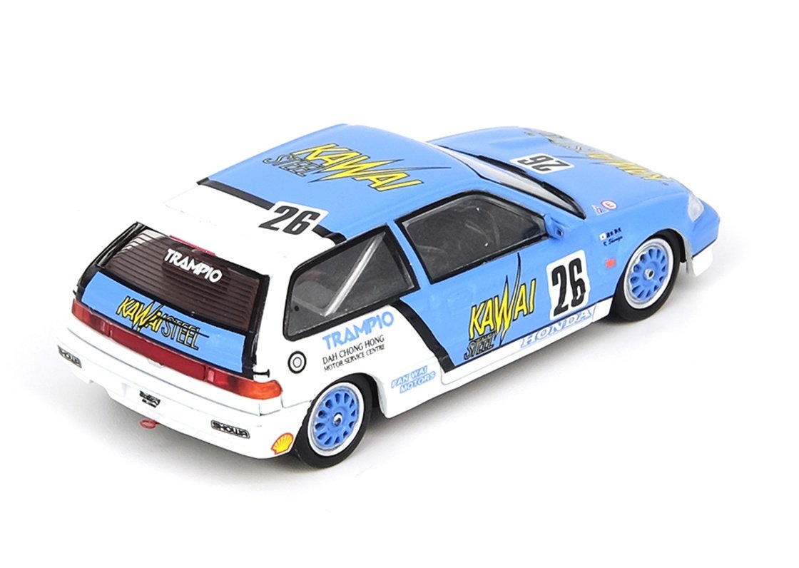 Inno64 1:64 HONDA CIVIC EF3 #26 "TRAMPIO KAWAI STEEL"
Macau Guia Race 1989 - Kazuo Shimizu