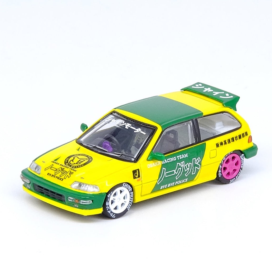 Inno64 1/64 HONDA CIVIC EF9 "NO GOOD RACING" Osaka Auto Messe 2019 No Good Racing Show Girl Figure Included 1:64