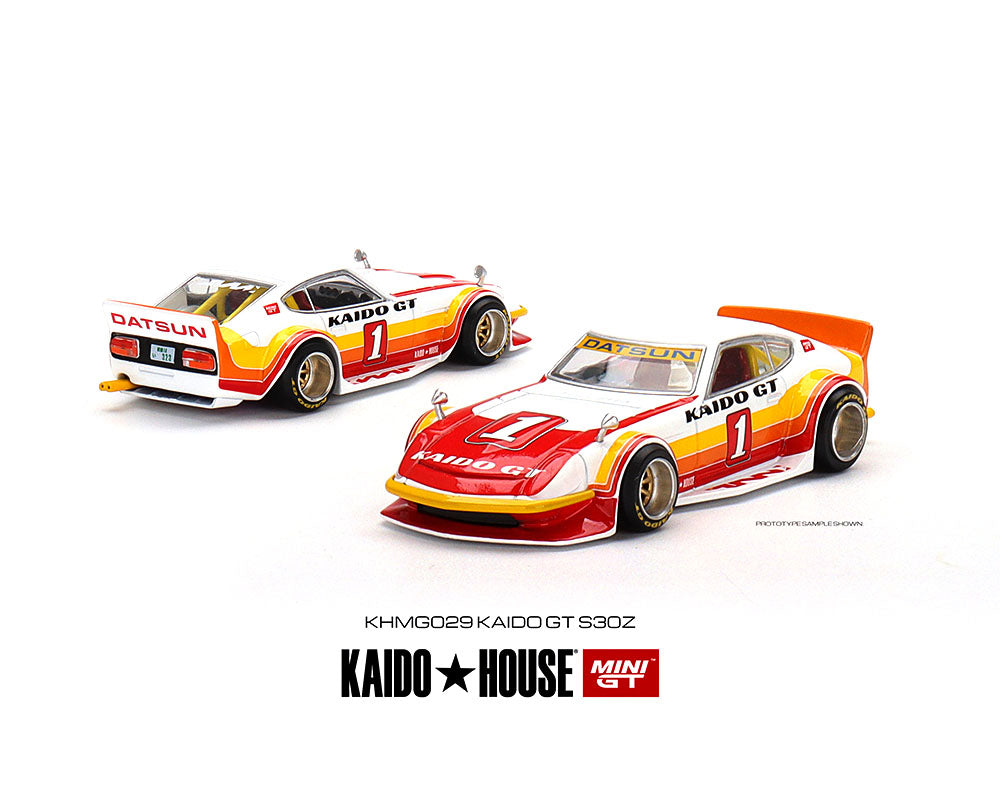 MINI GT 1/64 Kaido★House 1:64 Datsun Fairlady Z GT V1 Red With White Limited Edition