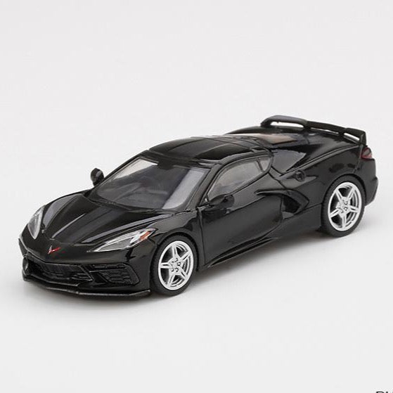 MINI GT 1/64 Chevrolet Corvette Stingray 2020 Black w/ Midnight Gray Stripe ***in clamshell blisters***
