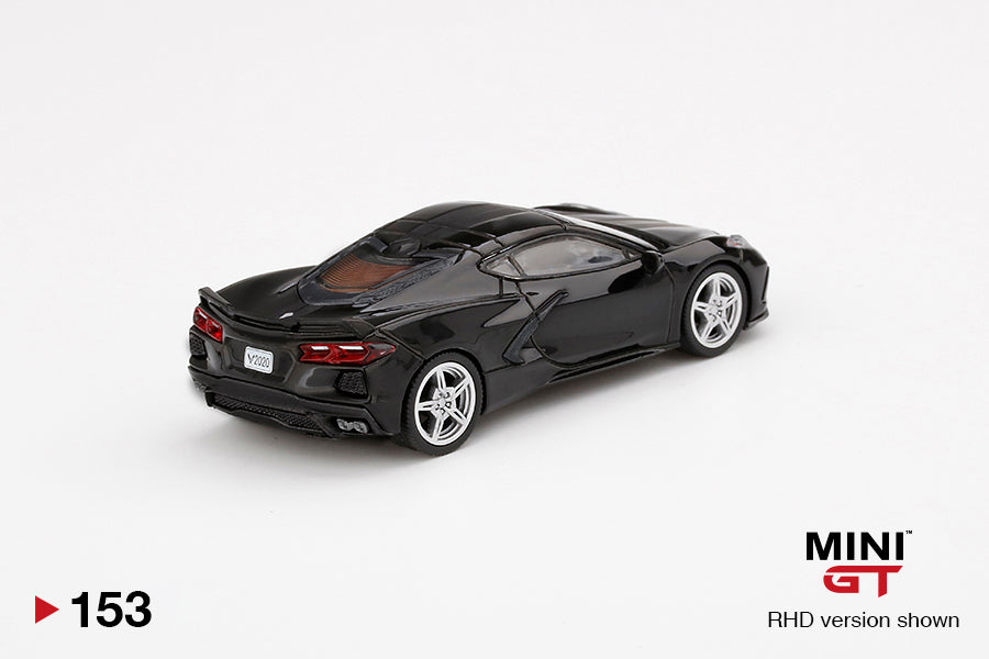 MINI GT 1/64 Chevrolet Corvette Stingray 2020 Black w/ Midnight Gray Stripe ***in clamshell blisters***