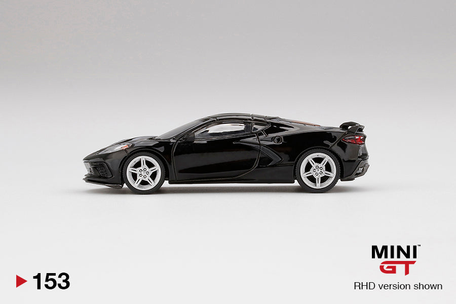 MINI GT 1/64 Chevrolet Corvette Stingray 2020 Black w/ Midnight Gray Stripe ***in clamshell blisters***