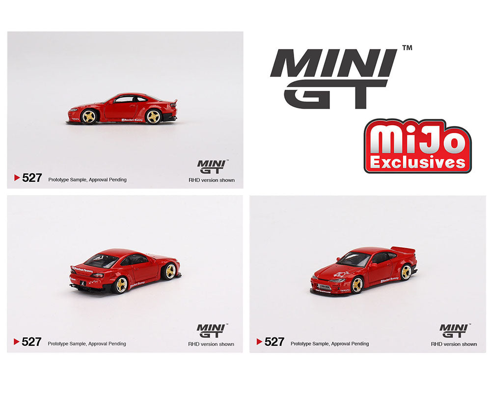 Mini GT 1/64 Nissan Silvia S15 Rocket Bunny – Red ***in clamshell blisters***