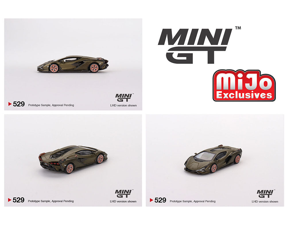 Mini GT 1/67 Lamborghini Sián FKP 37 Presentation – Matte Green ***in clamshell blisters***