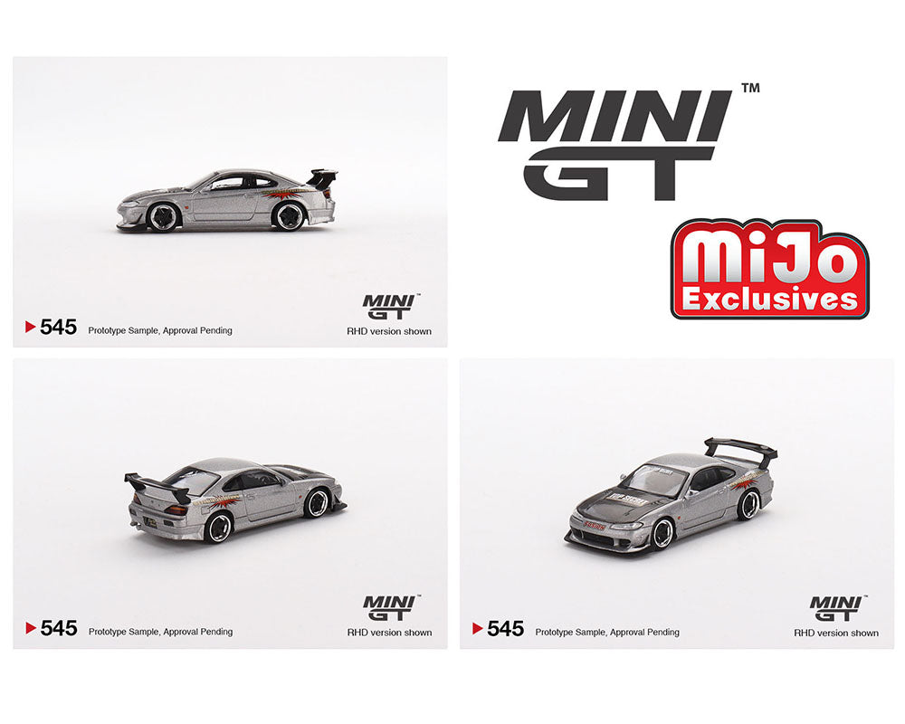 Mini GT 1/64 Nissan Silvia Top Secret Silvia S15 – Silver ***in clamshell blisters***