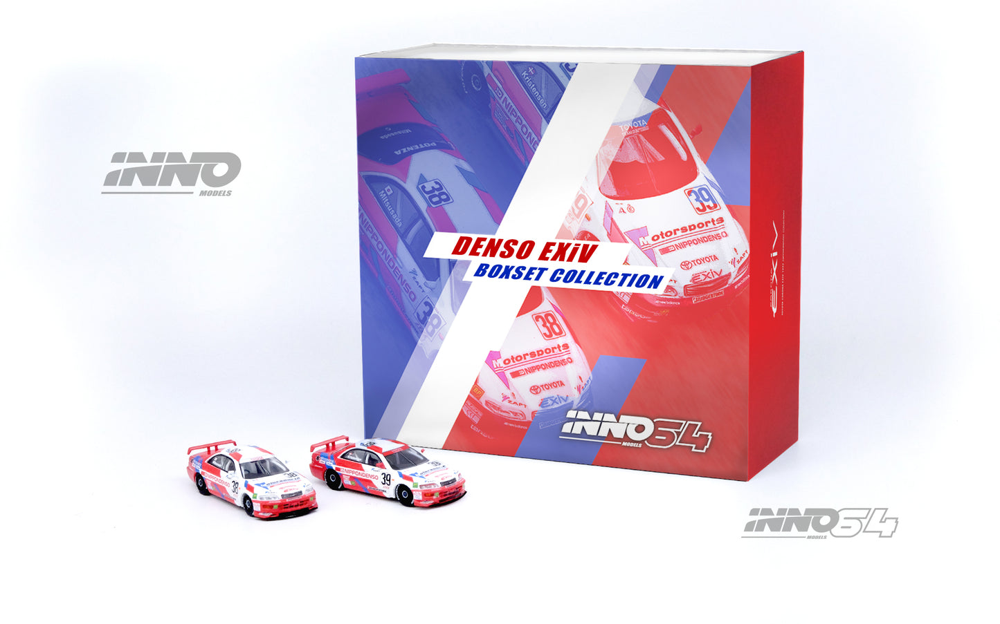 Inno64 1/64 TOYOTA CORONA EXIV #38 & #39 "TOYOTA TEAM CERUMO" JTCC 1995 Box Set Collection (2 Cars And Special Hard Box included)