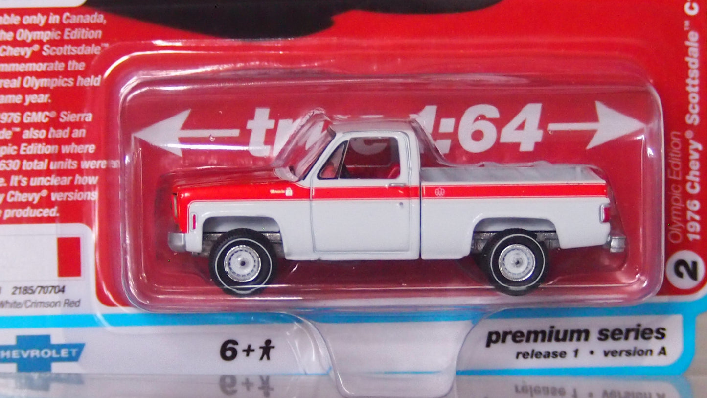 Auto World 1:64 Premium Chevy Stepside Scottsdale Olympic Edition '76