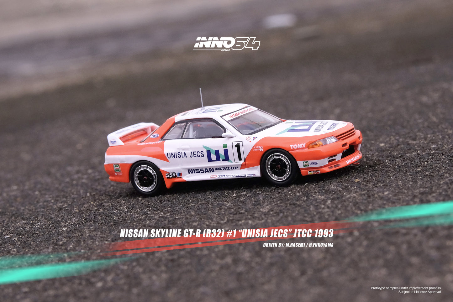 Inno64 1/64 NISSAN SKYLINE GT-R (R32) #1 "UNISIA JECS" JTCC 1993 M. Hasemi / H. Fukuyama