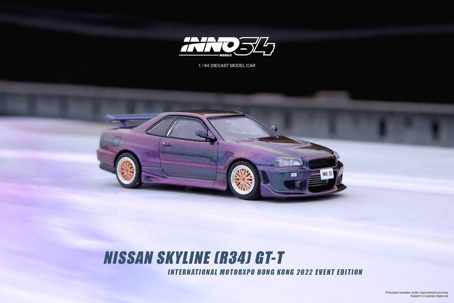 Inno64 1/64 NISSAN SKYLINE R34 GT-T ***INTERNATIONAL MOTOR EXPO Hong Kong 2022