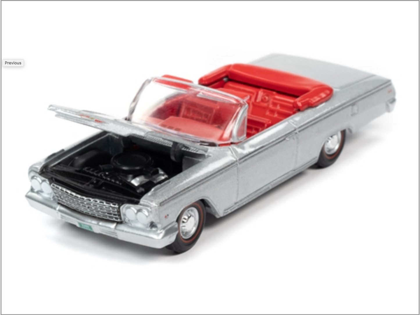 Auto World 1:64 Premium 1962 Chevrolet Impala SS Convertible (Satin Silver Poly)