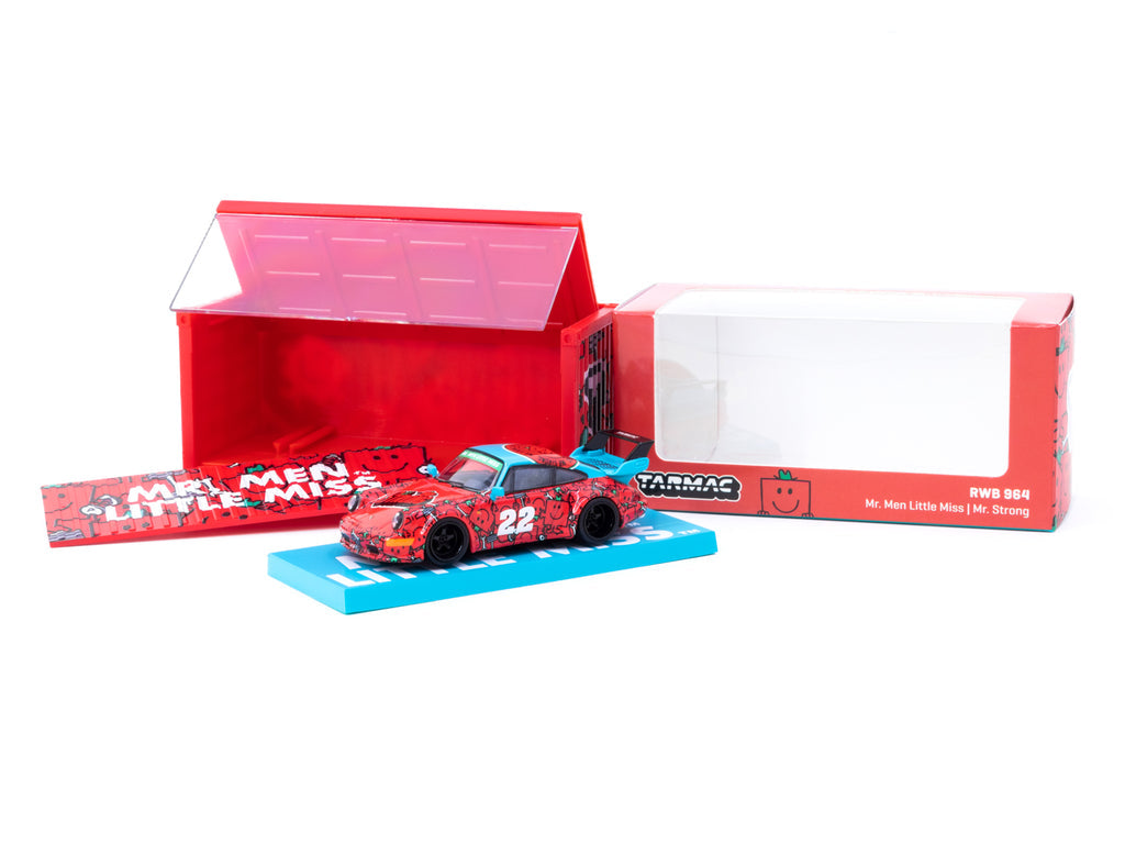 Tarmac Works 1:64 RWB 964 Mr. Men Little Miss Mr. Strong (with Container)