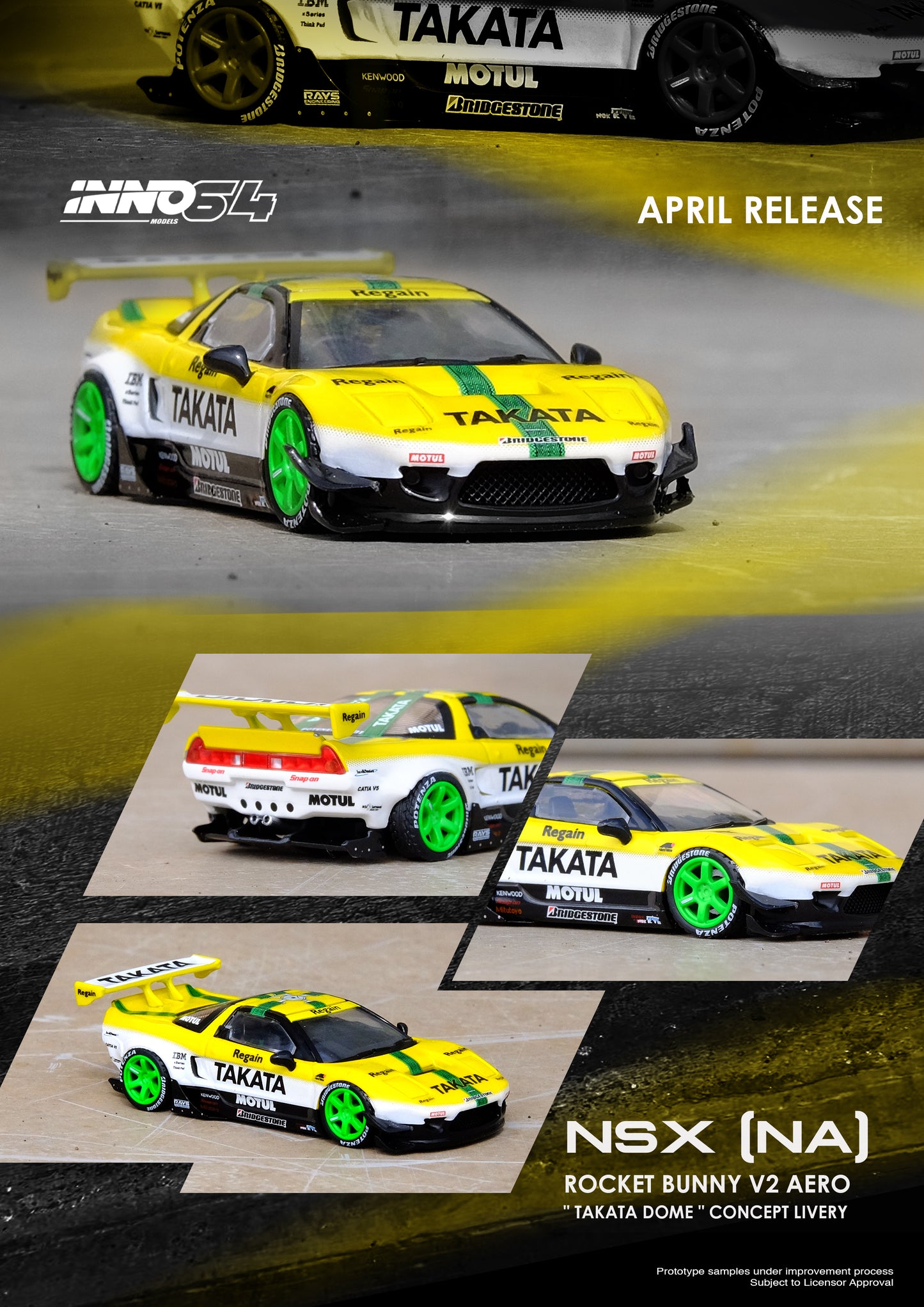 Inno64 1/64 NSX (NA1) ROCKET BUNNY V2 AERO "TAKATA DOME" Concept Livery