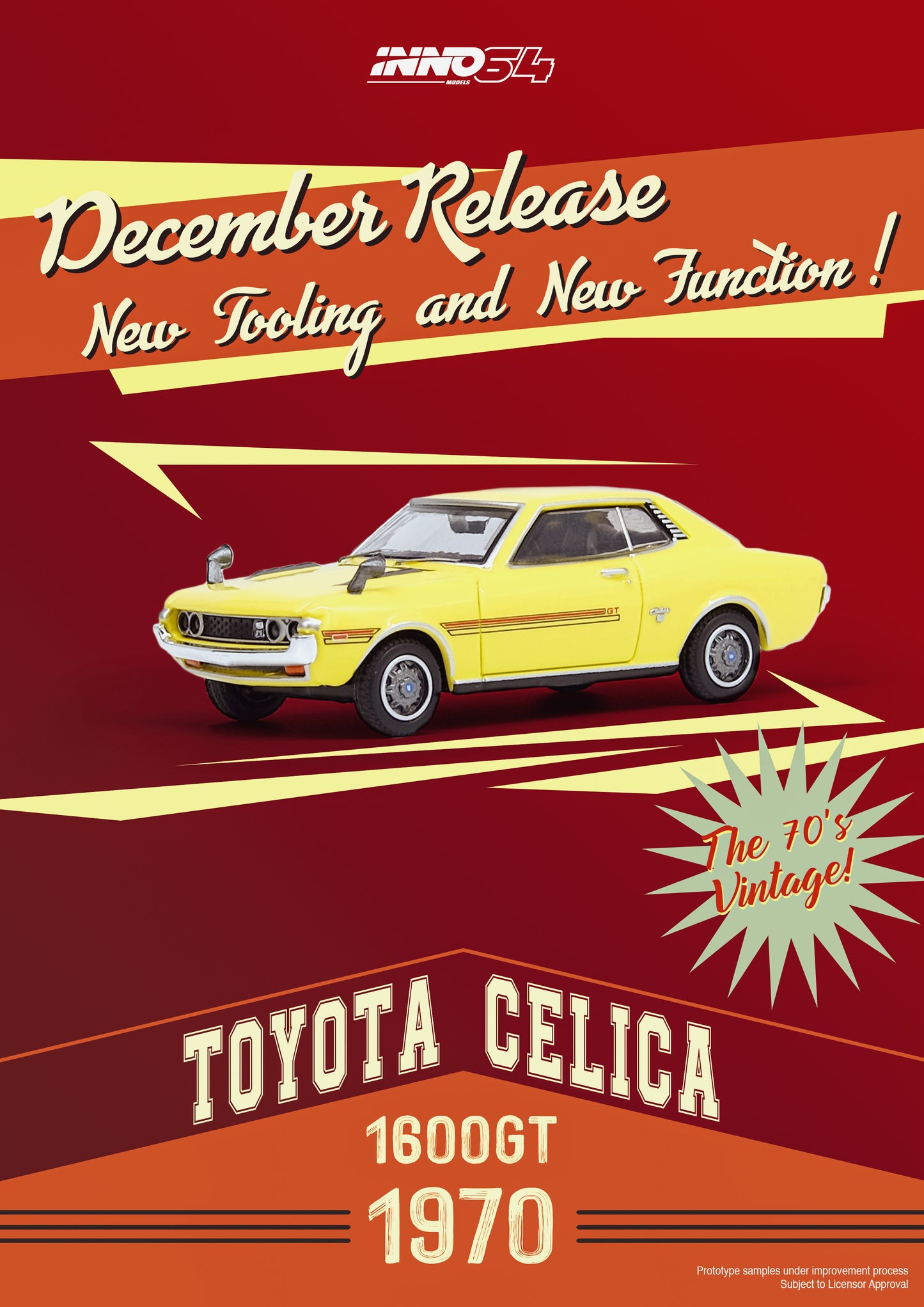 Inno64 1:64 TOYOTA CELICA 1600GT (TA22) Yellow