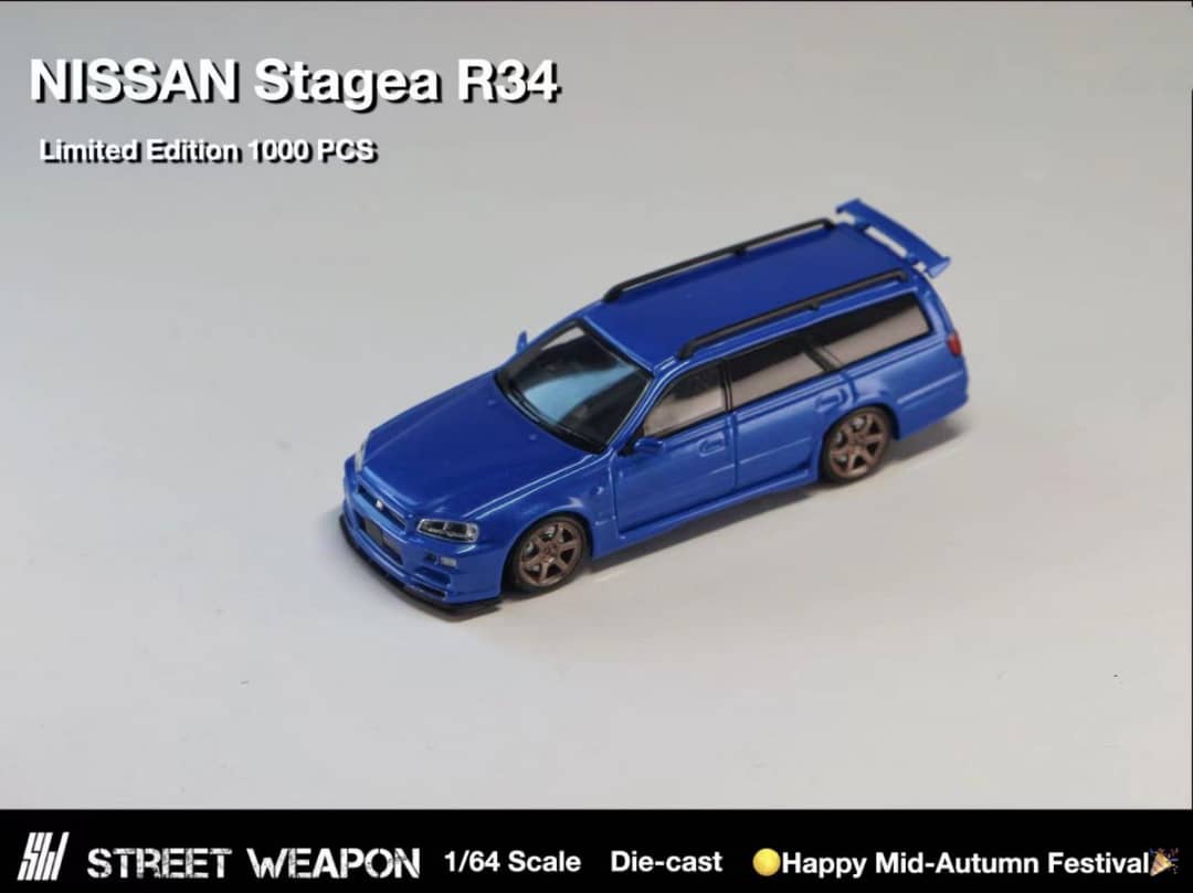 Street Weapon 1/64 Stagea WC34 260RS Bayside Blue