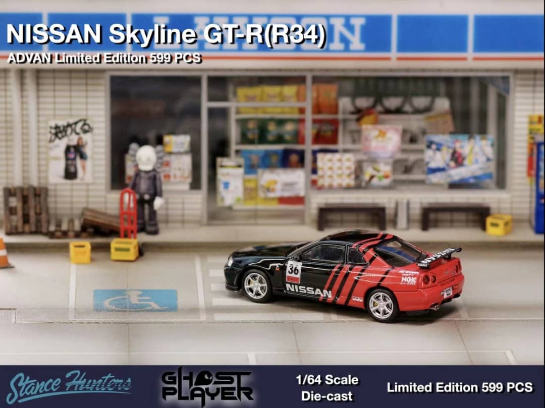 Stance Hunters 1/64 Skyline GT-R R34 Nismo Z-Tune - ADVAN