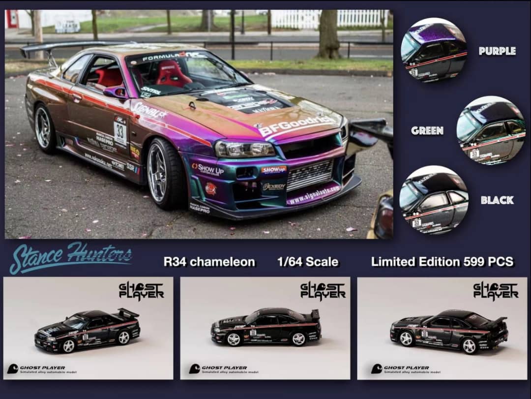 Stance Hunters 1/64 Skyline GT-R R34 Nismo Z-Tune - Midnight Purple