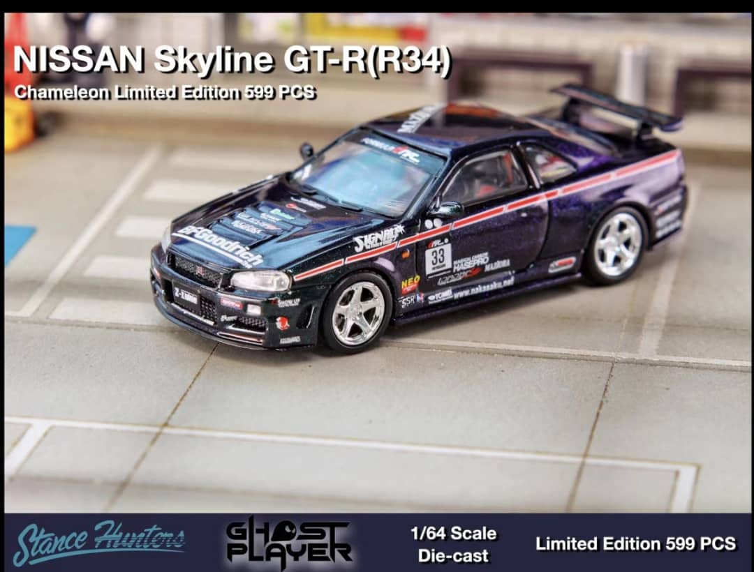 Stance Hunters 1/64 Skyline GT-R R34 Nismo Z-Tune - Midnight Purple