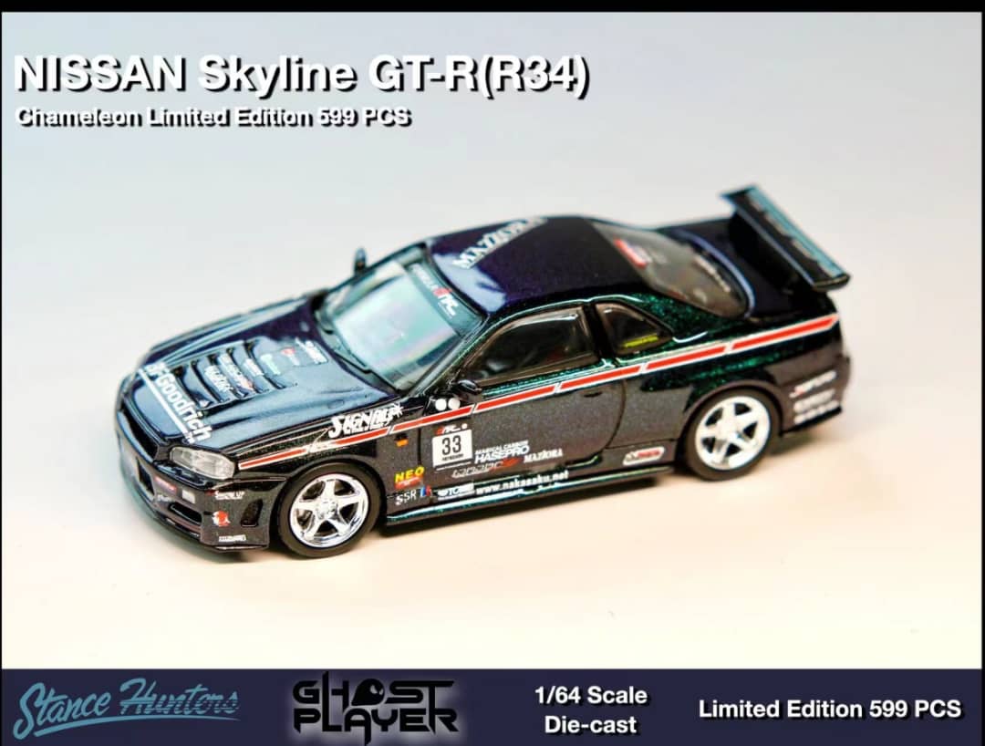 Stance Hunters 1/64 Skyline GT-R R34 Nismo Z-Tune - Midnight Purple