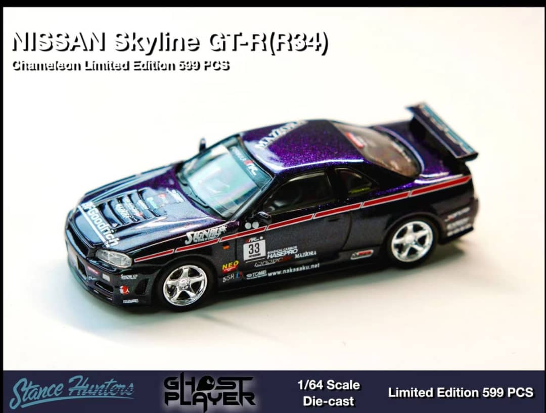 Stance Hunters 1/64 Skyline GT-R R34 Nismo Z-Tune - Midnight Purple