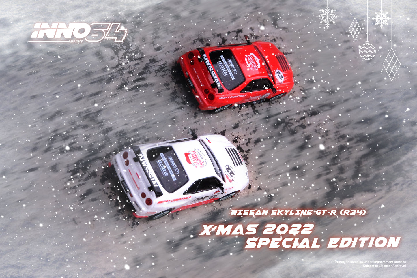 Inno64 1:64 NISSAN SKYLINE GT-R (R34) R-Tune X'MAS 2022 Special Edition