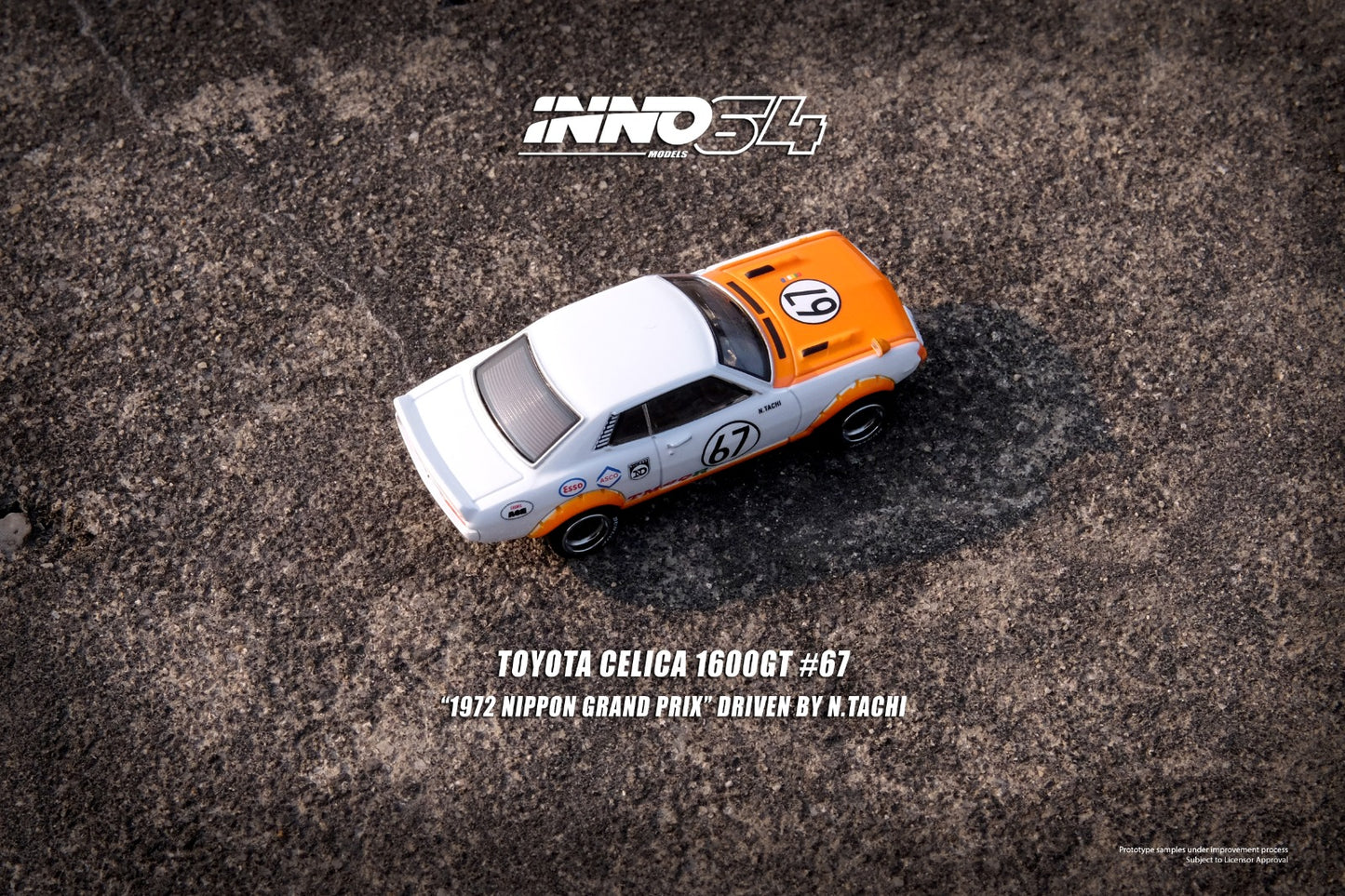Inno64 1/64 TOYOTA CELICA 1600GT (TA22) #67 & #68 Nippon Grand Prix 1972 Box Set Collection (2 Cars And Special Hard Box included)
