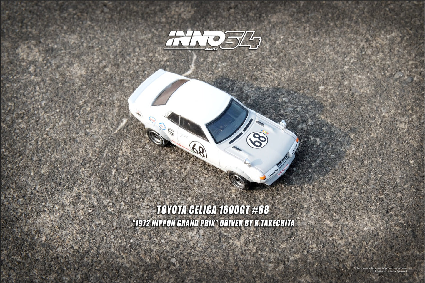 Inno64 1/64 TOYOTA CELICA 1600GT (TA22) #67 & #68 Nippon Grand Prix 1972 Box Set Collection (2 Cars And Special Hard Box included)