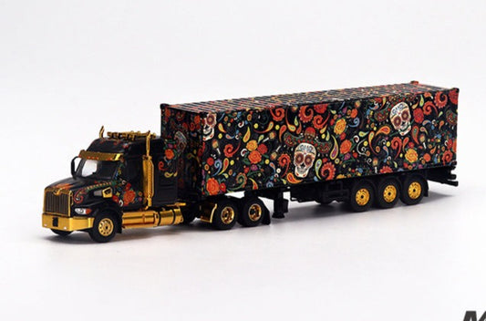 Mini GT 1/64 Mijo Exclusive Western Star 49X w/ 40 Ft Container - Dia De Los Muertos