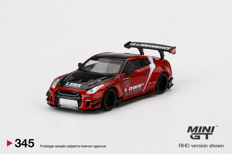 Mini GT 1/64 LB★WORKS Nissan GT-R R35 Type 2 Rear Wing ver 3 Red LB Work Livery 2.0 ***in clamshell blisters***