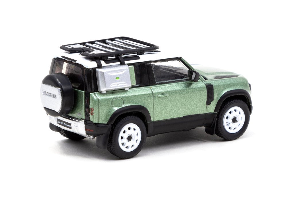 Tarmac Works 1/64 Land Rover Defender 90 Green Metallic - HKToyCar Salon 2021 Special Edition