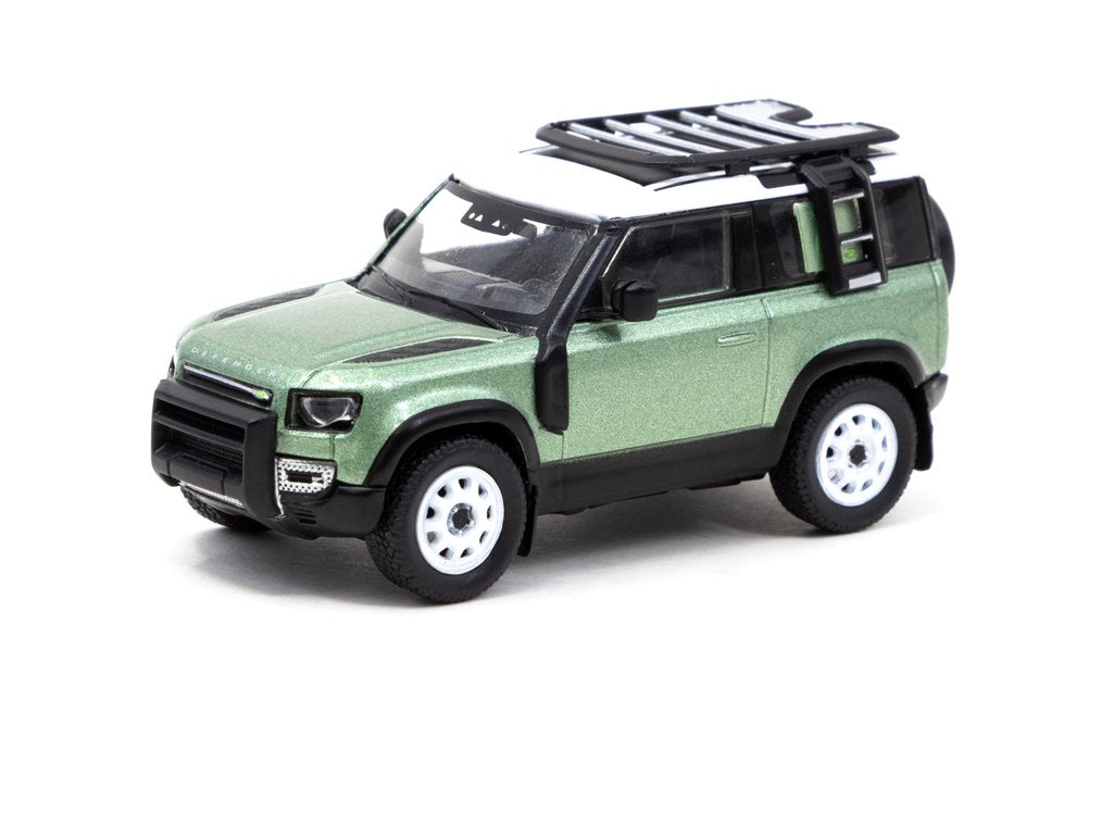 Tarmac Works 1/64 Land Rover Defender 90 Green Metallic - HKToyCar Salon 2021 Special Edition